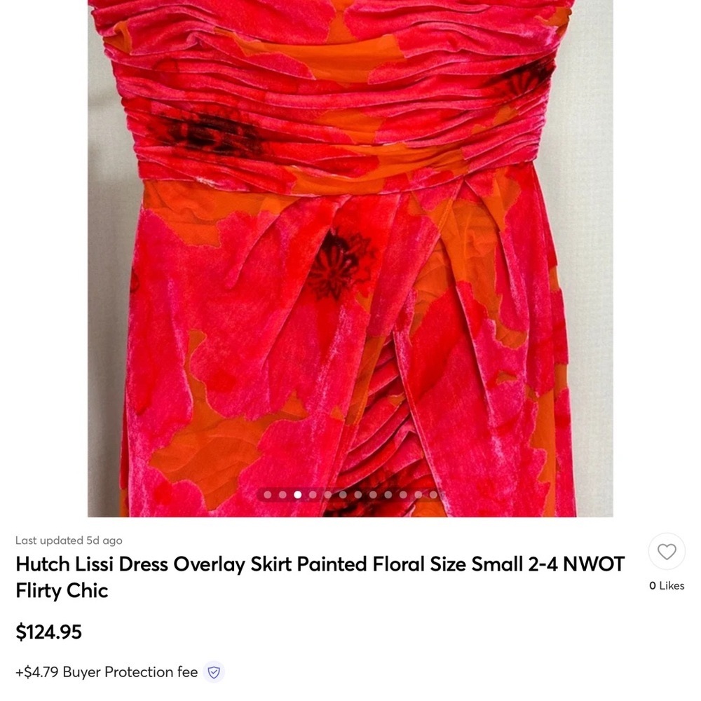 Anthropologie Hutch Strapless Ruched High-Low Dress in Red and Pink - Picture 3 of 14
